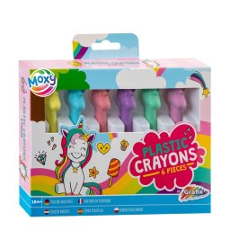 Set 6 creioane din plastic cu unicorni pentru desen si colorat copii