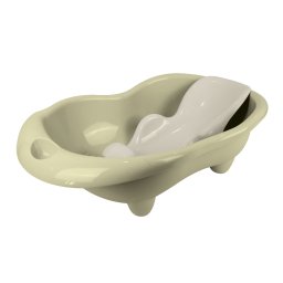 Cadita pentru bebelusi Hippo verde eco cu suport anatomic integrat