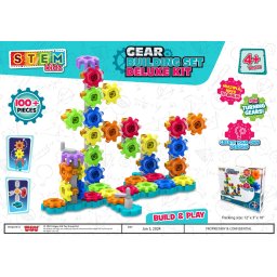 Set de constructie STEM cu rotite Deluxe, 100 piese, 4 ani+