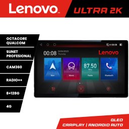 Navigatie auto universala 2DIN Lenovo 13" 2K, 8GB RAM, 128GB, 4G