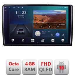 Navigatie auto universala 2DIN Android cu ecran QLED, 4+64 GB, CarPlay