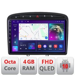 Navigatie Android Peugeot 308 2008-2013 cu ecran QLED, 4GB RAM, 64GB