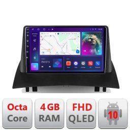 Navigatie Android Renault Megane 2 cu ecran QLED, 4GB RAM, 64GB si CarPlay