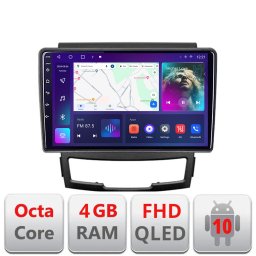 Navigatie Android SsangYong Korando 2011-2013, QLED, Octa Core, 4GB+64GB