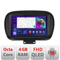 Navigatie Android Fiat 500X 2015+ cu ecran QLED 4GB RAM 64GB CarPlay