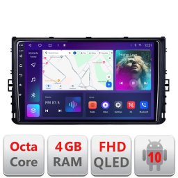 Navigatie auto VW Android QLED 4+64 GB cu CarPlay si Android Auto