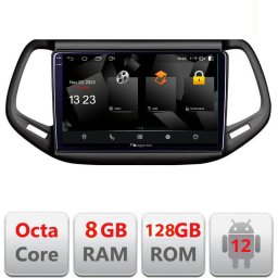 Navigatie Jeep Compass 2017 Android 12, 2K QLED, 8GB RAM, 128GB