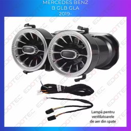 Lumini ambientale ventilatoare spate Mercedes B, GLB, GLA 2019+ cu control OEM sau telefon