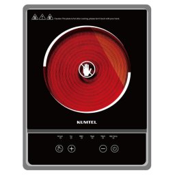Plita electrica cu infrarosu Kumtel HCA-1001, 2000 W, Vitroceramica, 6 programe prestabilite, Comanda tactila, Timer, Negru