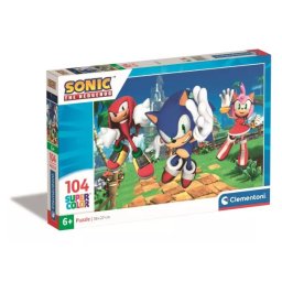 Clementoni: Sonic, ariciul și prietenii săi - puzzle de 104 piese