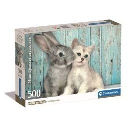 Colecție de înaltă calitate: Puzzle Pisicuță și Iepuraș - 500 de piese