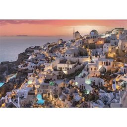 Colecție de Înaltă Calitate: Puzzle cu Culorile Santorini - 1000 de piese