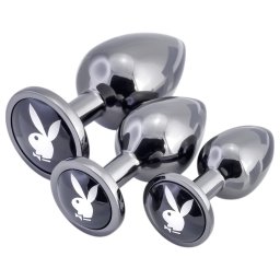 Playboy - set de dopuri anale - 3 piese - argintiu