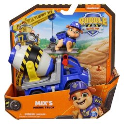 Vehicul Paw Patrol Spin Master - Rubble Crew Mix's Mixing Truck cu figurină