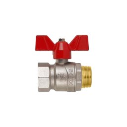 Robinet de trecere pentru apa cu bila si fluture, DN 1/2", FIV, filet interior-exterior