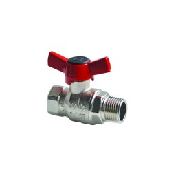 Robinet de trecere cu sfera si fluture, HERZ, DN 1/2", filet interior-exterior
