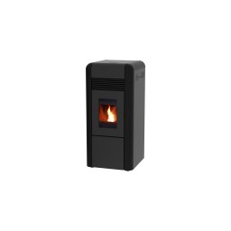 Termosemineu pe peleti, tip centrala, din otel, Alfa Plam, Dino, 17 kW, negru, autonomie 35 ore