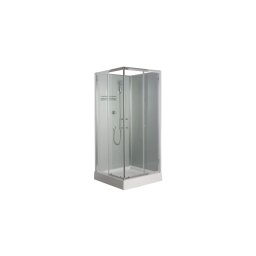 Cabina de dus patrata din sticla securizata 4 mm si cadita de dus inclus, 90 x 90 cm, plus sifon, GLADYS