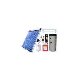 Pachet solar 300 L, colector 30 tuburi, BlauTech KIT-S14, boiler Hajdu cu 2 serpentine, grup pompare, controler, fixare, tub inox