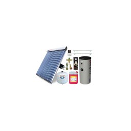 Pachet solar 200 L, colector 20 tuburi, BlauTech KIT-S11, boiler Hajdu cu 2 serpentine, grup pompare, controler, fixare, tub inox