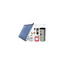 Pachet solar KIT S10 cu colector solar 20 tuburi BlauTech-SOLAR, boiler indirect cu 2 serpentine Hajdu Aquastic, 200 l, grup pompare Pumpfix SOLAR EASY, controler solar TECH EU-21ND3, vas expansiune, set fixare