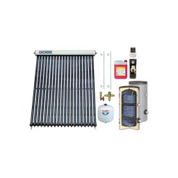 Pachet solar 200 L colector 20 tuburi GOBE Plus KIT S4 boiler HeizTech cu 2 serpentine grup pompare controler fixare lichid solar