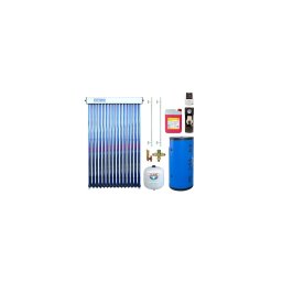 Pachet solar KIT S4 colector solar 20 tuburi GOBE Plus boiler 200 l 2 serpentine grup pompare Pumpfix controler solar TECH vas expansiune set fixare si lichid solar