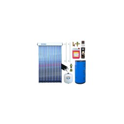 Pachet solar KIT S5 cu colector solar 20 tuburi GOBE Plus, boiler 200 l 2 serpentine HeizTech, grup pompare Pumpfix, controler solar TECH, tub inox, vas expansiune, set fixare si lichid solar