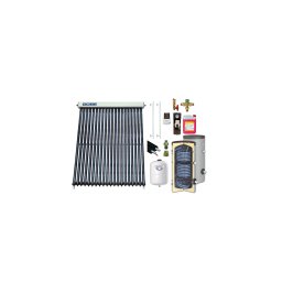 Pachet solar 300 L colector 30 tuburi GOBE Plus KIT S8 boiler HeizTech cu 2 serpentine pompă Wilo controler accesorii