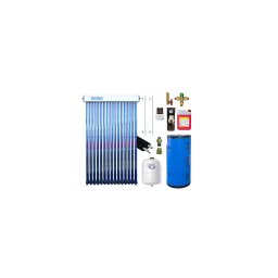 Pachet solar KIT S8 cu colector solar 30 tuburi GOBE, boiler cu 2 serpentine 300 l HeizTech, grup pompare Pumpfix SOLAR EASY, controler solar simplu TECH EU-21ND3, lichid solar, vas expansiune, set fixare, ventil termostatic