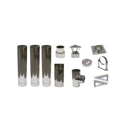 Sistem complet coș de fum izolat inox D160, 3,5 m, VULCANO