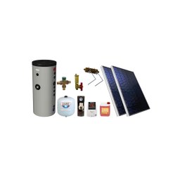 Pachet solar KIT S27, 2 panouri plane 2 mp BlauTech Plus, boiler indirect 200 l Hajdu, grup pompare Pumpfix, controler TECH EU-21ND3