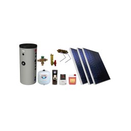 Pachet solar KIT S29, 3 panouri plane 2 mp BlauTech Plus, boiler indirect Hajdu 300l, grup pompare Pumpfix, controler solar TECH, vas expansiune, lichid solar, set fixare