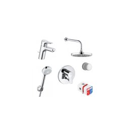 Pachet 7 in 1, baterii baie incastrate, para dus, cap de dus fix, PURE & EASY 376300565, KLUDI