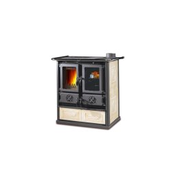 Soba de gatit cu plita si cuptor pe lemne, 7.9 kW, pentru 226 m³, ROSETTA 5.0, crem deschis Liberty, La Nordica-Extraflame