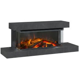 Șemineu electric cu ramă antracit, 1–2 kW, La Nordica LUMEN 870, lățime 870 mm