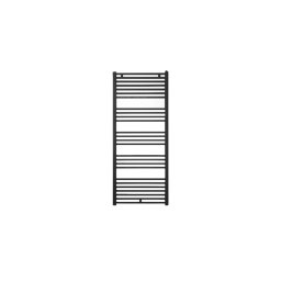 Calorifer baie portprosop Purmo Banga, decorativ, oțel negru RAL 9005, drept, 500x862 mm, 462 W, accesorii incluse