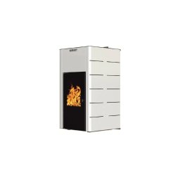 Termoșemineu pe peleți 18 kW, BURNIT CONCEPT-NOVATION, manta apă 23 L, rezervor 13 kg, alb
