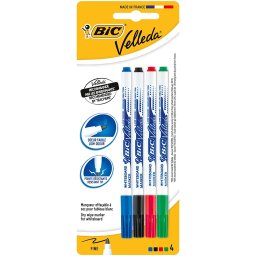 Set 4 marker whiteboard Bic Velleda