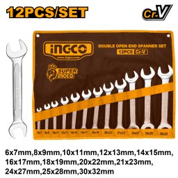 Set Chei Combinate in Husa Textila, 12 piese, 6, 32 mm, Otel Chrome Vanadium