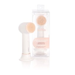 Perie rotativa de curatare a fetei Vitammy Softa, pentru fata, gat si decolteu, masaj, exfoliere, 400 rotatii/min., cap de perie din silicon interschimbabil