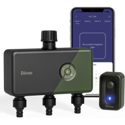 Programator Wifi automat pentru irigare Diivoo DI-WT11W-EUGN, 3 zone, IP54, functie Rain Delay, Control Aplicatie, RFID 60M