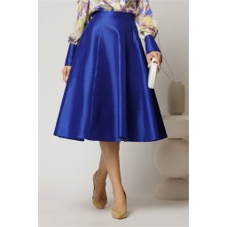 Fusta DY Fashion clos din tafta albastru indiggo