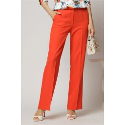 Pantaloni oranj cu croi drept si buzunare