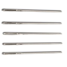Ace de brodat fara varf, argintii, 25 bucati, 50 mm x 1.2 mm, marimea 18 Prym
