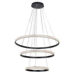 Lustră modernă Grete 72260, D:80 cm, metal negru, acril transparent