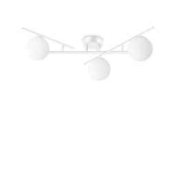 Plafoniera globuri Atlas 328201, 3xG9, L:50 cm, metal alb, sticlă albă