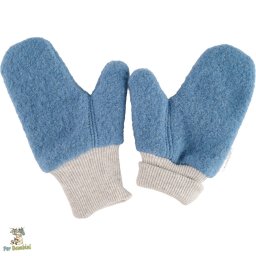 Mănuși pentru copii din lână fiartă, Culoare Blue