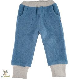 Pantaloni pentru copii din lână fiartă, Culoare Blue