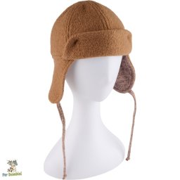 Căciulă pentru copii de Cazac din lână fiartă, Culoare Camel